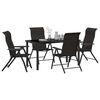 vidaXL Ensemble de salle &agrave; manger pour jardin 5 pcs Noir caf&eacute;