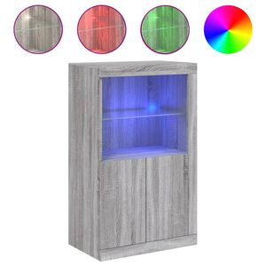vidaXL Armoire lat&eacute;rale et lumi&egrave;res LED sonoma gris bois d'ing&eacute;nierie