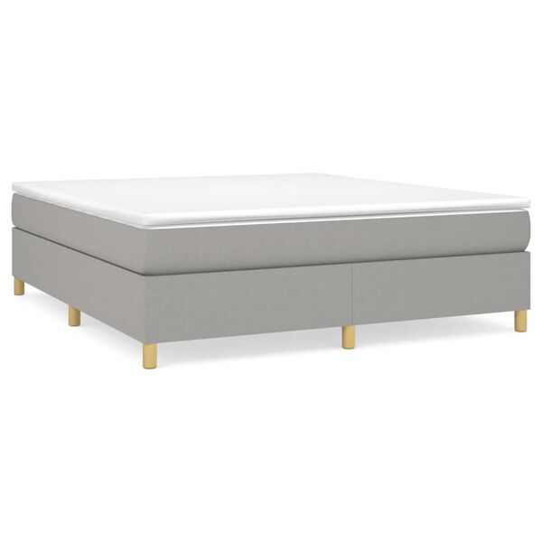 vidaXL Sommier &agrave; lattes de lit avec matelas Gris clair 180x200cm Tissu