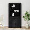 vidaXL Haut Armoire Ch&ecirc;ne noir 80 x 33 x 150 cm Bois d'ing&eacute;nierie