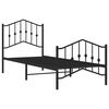vidaXL Cadre de lit métal sans matelas avec pied de lit noir 80x200 cm