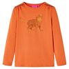 T-shirt enfants &agrave; manches longues orange br&ucirc;l&eacute; 92