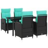 vidaXL Ensemble de salle &agrave; manger pour jardin 5 pc Noir et turquoise