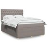 vidaXL Sommier &agrave; lattes de lit avec matelas Taupe 140x200 cm Tissu
