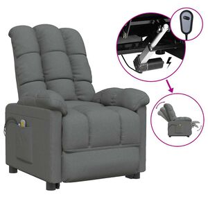 vidaXL Fauteuil &eacute;lectrique de massage Gris fonc&eacute; Tissu