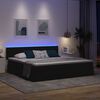 vidaXL Lit avec rangement et LED Noir 200 x 200 cm Polyester