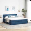 VidaXL Cadre de lit ottoman avec matelas bleu 160x200 cm tissu