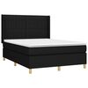 vidaXL Sommier &agrave; lattes de lit matelas et LED Noir 140x190 cm Tissu