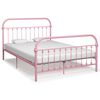 vidaXL Cadre de lit sans matelas rose m&eacute;tal 160x200 cm