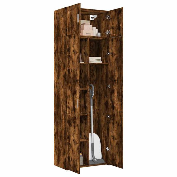 vidaXL Armoire de rangement chêne fumé 70x42,5x225cm bois d'ingénierie