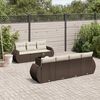 vidaXL Salon de jardin 8 pcs avec coussins marron r&eacute;sine tress&eacute;e