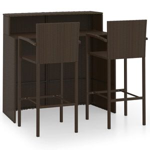 vidaXL Ensemble de bar de jardin 3 pcs Marron
