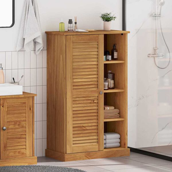 vidaXL Armoire de salle de bain avec porte VIGO Marron et Marron Miel