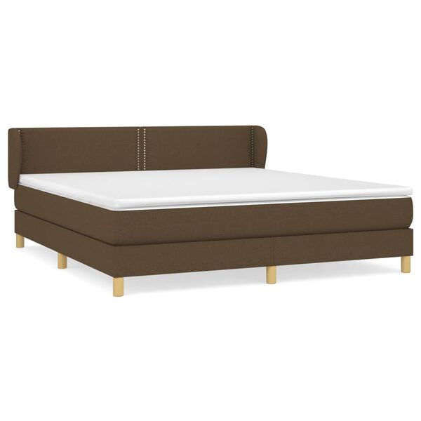 vidaXL Sommier &agrave; lattes de lit avec matelas Marron fonc&eacute; 160x200 cm