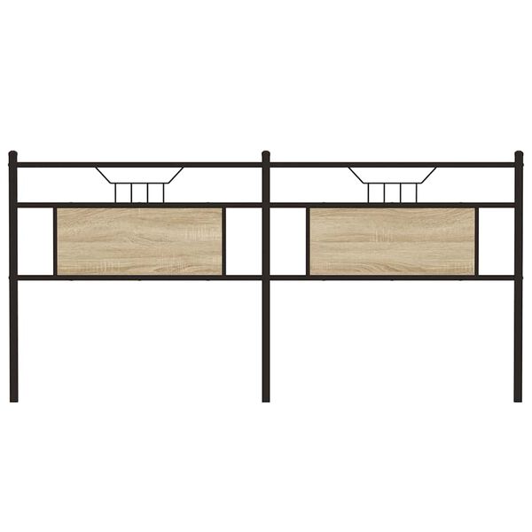 vidaXL T&ecirc;te de lit de remplacement ch&ecirc;ne sonoma 180 cm bois d'ing&eacute;nierie et acier