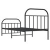 vidaXL Cadre de lit métal sans matelas avec pied de lit noir 90x190 cm