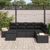 vidaXL Ensemble de canap&eacute; de jardin avec coussin 6 pcs Noir polyrotin