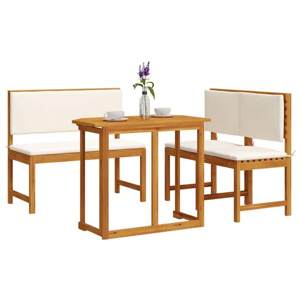 vidaXL Ensemble bistro de jardin 3 pcs Marron Bois d'Acacia Massif