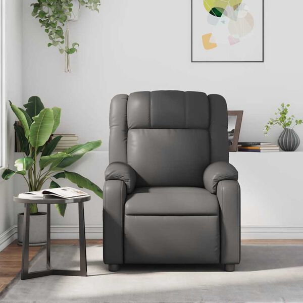 vidaXL Fauteuil de massage inclinable Gris Similicuir