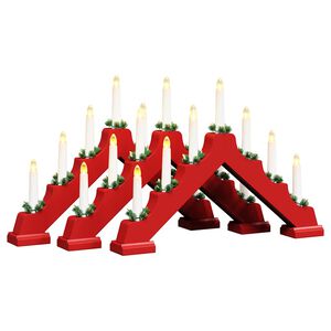 vidaXL Pont de bougie de No&euml;l 3 pc 7 LED Blanc chaud 39.5 x 5 x 29 cm