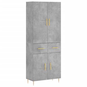 vidaXL Buffet haut Gris b&eacute;ton 69,5x34x180 cm Bois d'ing&eacute;nierie