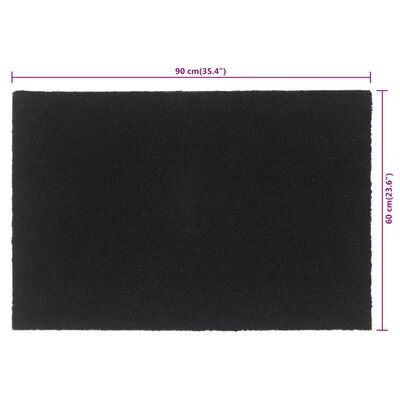 vidaXL Tapis de porte noir 60x90 cm fibre de coco touffeté