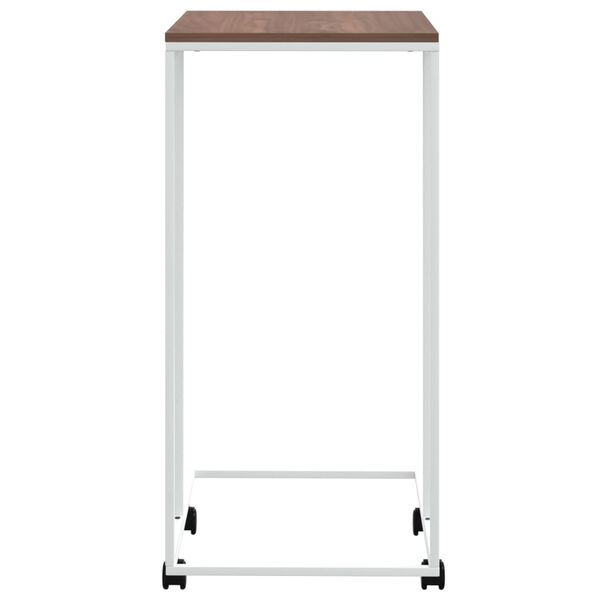 vidaXL Table d'appoint avec roues Blanc 40x30x63,5cm Bois d'ingénierie