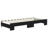 vidaXL Lit de jour avec lit gigogne et matelas noir 80x200 cm tissu