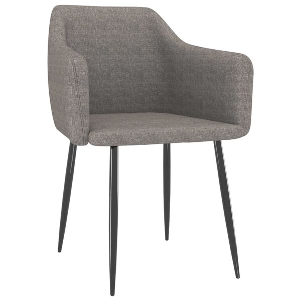 vidaXL Chaises &agrave; manger lot de 2 gris clair tissu