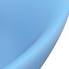vidaXL Lavabo ovale &agrave; trop-plein Bleu clair mat 58,5x39 cm C&eacute;ramique