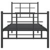 vidaXL Cadre de lit m&eacute;tal sans matelas avec pied de lit noir 75x190 cm