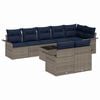 vidaXL Ensemble de canap&eacute; de jardin avec coussin 9 pcs Gris polyrotin