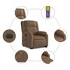 vidaXL Fauteuil inclinable de massage &eacute;lectrique Marron Tissu