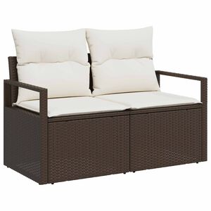 vidaXL Canap&eacute; de jardin avec coussin 120 x 62 x 69 cm polyrotin