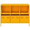 vidaXL Buffet jaune moutarde 101,5x39x73,5 cm acier lamin&eacute; &agrave; froid