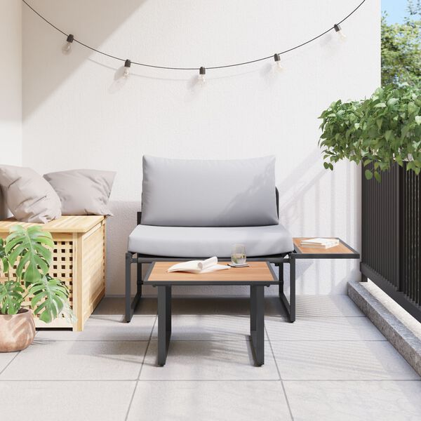 vidaXL Ensemble de canapé de jardin 2 pcs Gris clair Acier