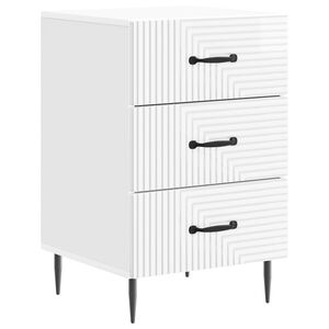 vidaXL Cabinet de chevet avec tiroir Blanc brillant 43 x 41 x 66,5 cm