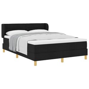 vidaXL Lit &agrave; ressorts avec matelas Noir 160 x 200 cm tissu