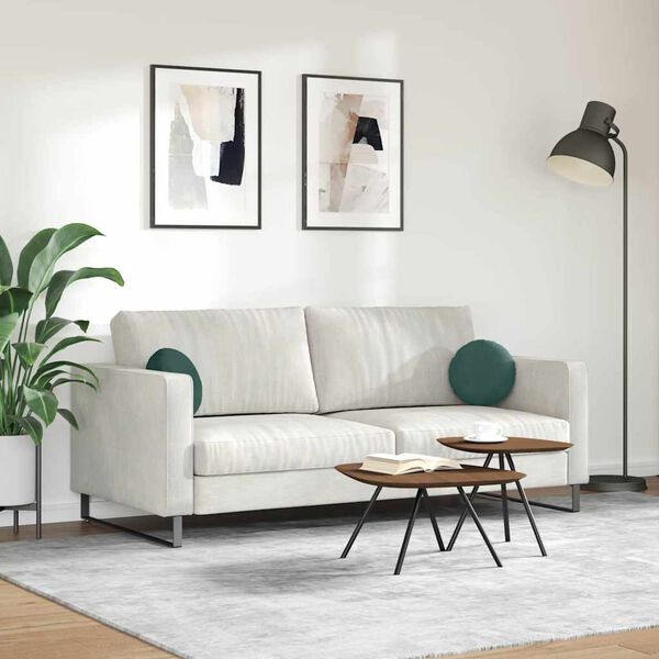 vidaXL Coussins de si&egrave;ge 2 pcs Vert fonc&eacute; &Oslash; 40 x 13 cm Velours