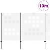 vidaXL Cl&ocirc;ture avec poteau Gris 1,5 x 10 m Acier et PVC