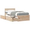 vidaXL Lit avec tiroirs et matelas 90x200 cm bois massif de pin