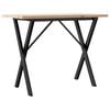vidaXL Table &agrave; manger cadre en X 100x50x75,5 cm bois pin massif acier