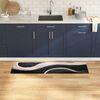 vidaXL Tapis de Cuisine Noir 150 x 45 cm Velours