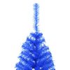 vidaXL Demi sapin de No&euml;l artificiel avec support Bleu 120 cm PVC