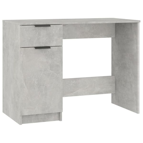 vidaXL Bureau Gris béton 100x50x75 cm Bois d'ingénierie