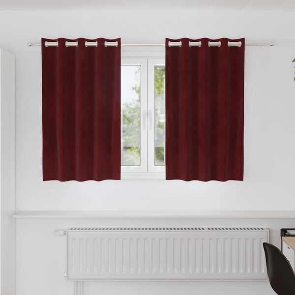 vidaXL Rideaux occultants 2 pcs Bordeaux 140 x 140 cm Velours