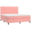 vidaXL Sommier &agrave; lattes de lit avec matelas Rose 180x200 cm Velours