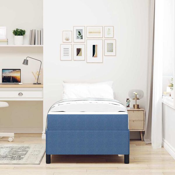 vidaXL Cadre de lit avec matelas Bleu 80 x 200 cm tissu