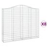 vidaXL Paniers à gabions arqués 8 pcs 200x30x160/180 cm Fer galvanisé