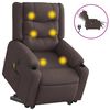 vidaXL Fauteuil inclinable de massage électrique Marron foncé Tissu